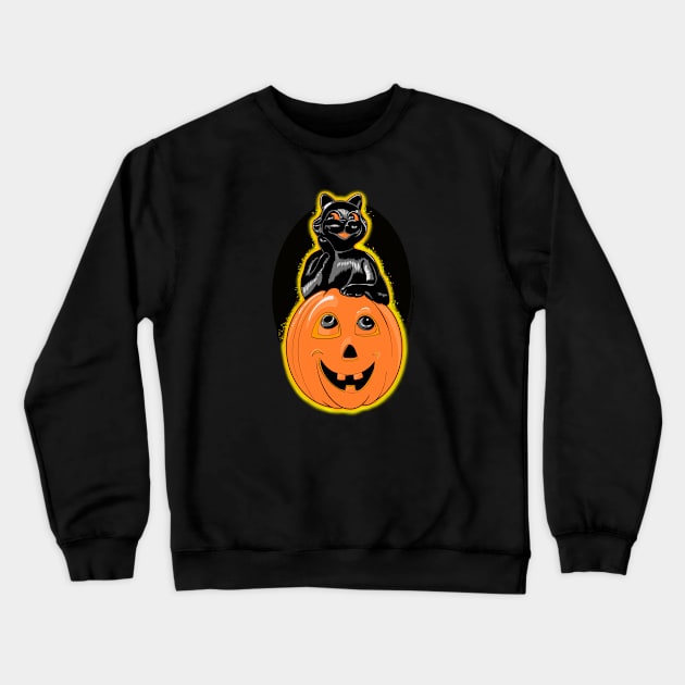 Halloween Kitty Crewneck Sweatshirt by JeffLassiter